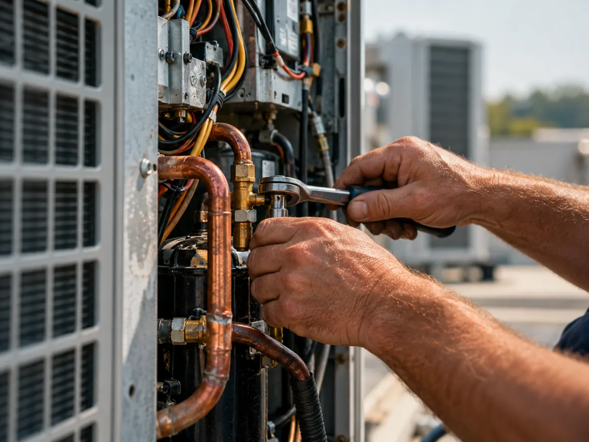 Electrical connections inside an outdoor air-conditioning unit
