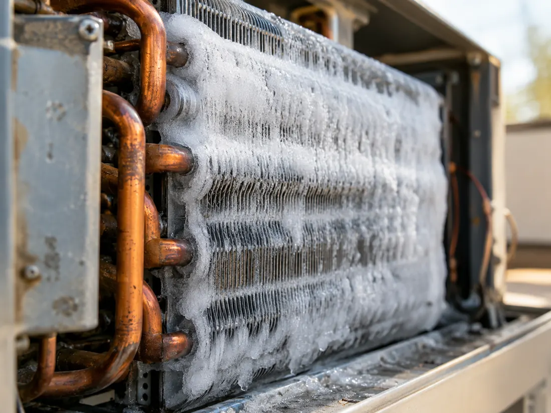 Frozen evaporator coil
