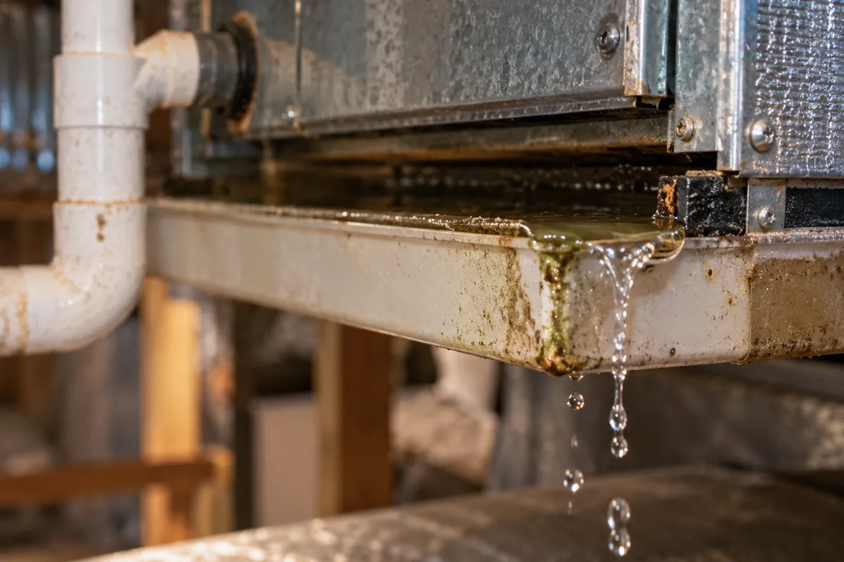Water leak from a condensate pan, commercial hvac in Memphis, TN